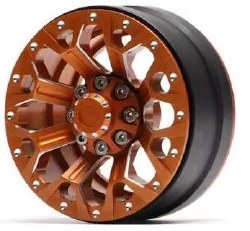 1.9" Aluminum Beadlock Wheels  - Y Style (4) (Orange)