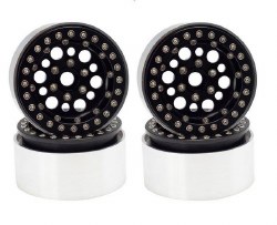Hobby Details 1.9" Aluminum Big-Small Round Beadlock Crawler Wheels - Black (4)