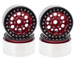 Hobby Details 1.9" Aluminum Big-Small Round Beadlock Crawler Wheels - Red (4)