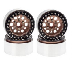 Hobby Details 1.9" Aluminum Big-Small Round Beadlock Crawler Wheels - Coffee (4)