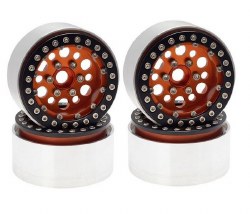 Hobby Details 1.9" Aluminum Big-Small Round Beadlock Crawler Wheels - Orange (4)