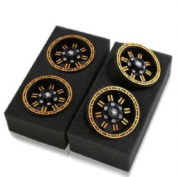 Hobby Details 1.9" Aluminum Double Row Beadlock Crawler Wheels - Black/Gold (4)
