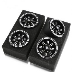 Hobby Details 1.9" Aluminum Double Row Beadlock Crawler Wheels - Black/Silver (4)