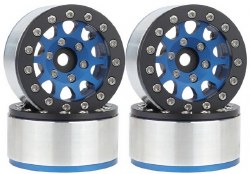 Hobby Details 1.55" Aluminum CNC BeadLock Wheels - Blue Black (4)