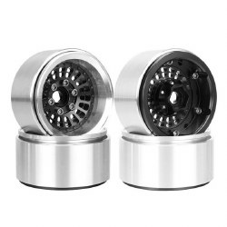 Hobby Details 1.9", 10mm offset, Aluminum Beadlock Wheel Rim - Black (4)
