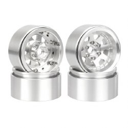 Hobby Details 1.9", 10mm offset, Aluminum Beadlock Wheel Rim - Silver (4)