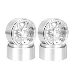 Hobby Details 1.9", 10mm offset, Aluminum Beadlock Wheel Rim - Silver (4)