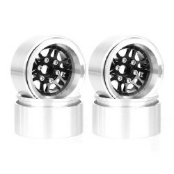 Hobby Details 1.9", 10mm offset, Aluminum Beadlock Wheel Rim - Black (4)