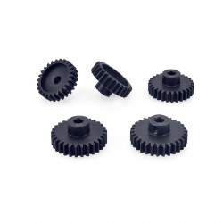 Hobby Details Mod 1 Steel Pinion Gear - Black for 5mm shaft with M4 set screw (20T)