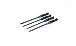 Hobby Details Hex Driver Tip Set - Hurricane 4pcs (1.5/2.0/2.5/3.0mm x 78mm length) - Titanium Coate