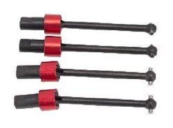 Traxxas 1/18 Teton Aluminum Front & Rear CVD Driveshafts (4) - Red - Replaces TRA7650
