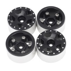 1.0" CNC Aluminum Starfish Beadlock Wheels (4)(Black)