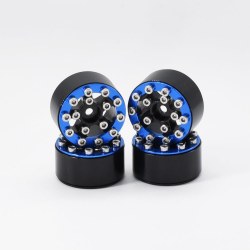 1.0" CNC Aluminum Screws-Style Beadlock Wheels (4)(Blue)