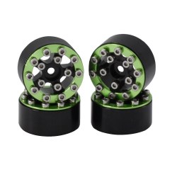1.0" CNC Aluminum Screws-Style Beadlock Wheels (4)(Green)
