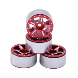 1.0" CNC Aluminum Starfish-Pro Colorful Beadlock Wheels (4)(Red)