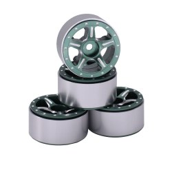 1.0" CNC Aluminum Starfish-Pro Colorful Beadlock Wheels (4)(Green)
