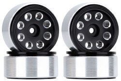 1.0" CNC Aluminum Flower Eight-holes Beadlock Wheels (4)(Black)