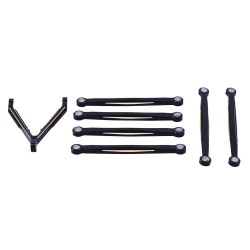 Aluminum Lower Tie Rod Set B-Style for Axial SCX24 Jeep Wrangler (7)(Black/Gold)