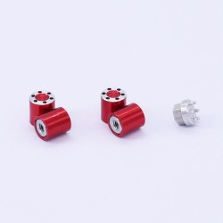 Aluminum SCX24 Scale Wheel Nuts (4)(Red) with installation tool