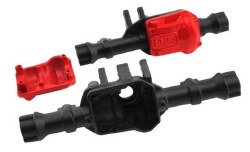 Traxxas TRX-4 Aluminum Front and Rear Axle Housing Black with Red Differential Cover