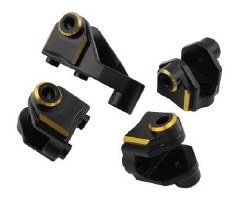 Traxxas TRX-4 Brass Axle Mount Set (Complete) (Front & Rear) (For Suspension Links) - Black, Weight: