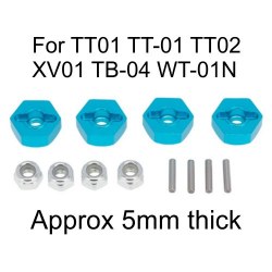 12MM Aluminum Hexes for TT-01/02, XV-01 etc - 4PCS