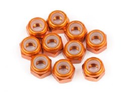 Aluminum Thin M3 Lock Nut, Orange (10pcs)