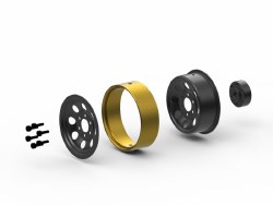 CS-8 Steel Beadlock Wheel 1.2in (Black / 4pcs), for Venture18