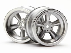 Matte Chrome Vintage 5 Spoke Wheel, 31mm, 6mm Offset (2pcs)