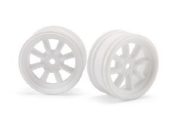 MX60 8 Spoke Wheel, White, 0mm Offset, (2pcs)