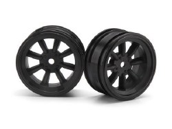 MX60 8 Spoke Wheel, Black, 3mm Offset, (2pcs)