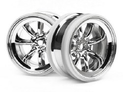 MX60 8 Spoke Wheel, Chrome, 6mm Offset, (2pcs)