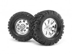 Mounted Super Mudders Tire, 155X85mm, (2pcs), Savage