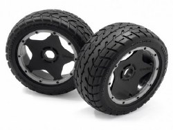 Mounted Tarmac Buster Rib Tire, M Compound, Front, Baja 5B