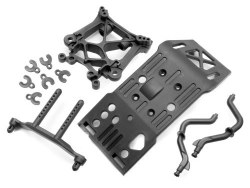 Skid Plate/Body Mount, Savage X Shock Tower Set