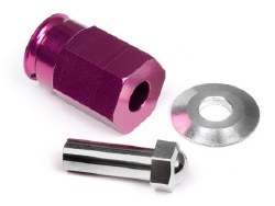 Aluminum Wide Hex Hub, 12mm, 24mm Wide, Purple, Wheely King (Opt)