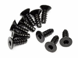 TP Flat Head Screw, M3X8mm, Hex Socket, (10pcs)