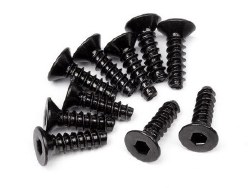 TP Flat Head Screw, M3X10mm, Hex Socket, (10pcs)