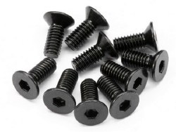 Flat Head Screw, M4X10mm, Hex Socket, (10pcs)