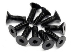 Flat Head Screw, M4X12mm, Hex Socket, (10pcs)