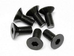 Flat Head Screw, M6X14mm, Hex Socket, (6pcs)