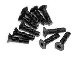 Flat Head Screw, M3X12mm, Hex Socket, (10pcs)