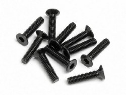 Flat Head Screw, M2.5X12mm, Hexsocket, (10pcs)