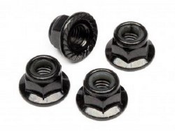 Flanged Lock Nut M5, Black, (4pcs)