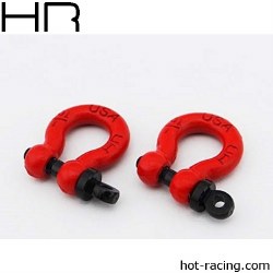 Aluminum 1/10 Scale D-Ring Tow Shackle (Red) (2)