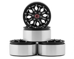 "Hot Racing 1.9"" Aluminum Beadlock Wheels (Black) (4) (B-Style)"