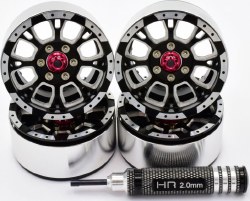 "Hot Racing 1.9"" Aluminum Beadlock Wheels (Black) (4) (C-Style)"