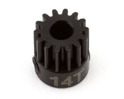 Hot Racing Mod 0.5 Hard Blackened Steel Pinion Gear (3.17mm Bore) (14T)