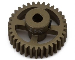 Hot Racing 48P Hard Anodized Aluminum Pinion Gear (1/8" Bore) (34T)