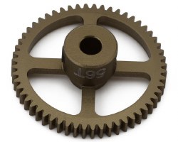 "Hot Racing 64P Hard Anodized Aluminum Pinion Gear (1/8"" Bore) (56T)"